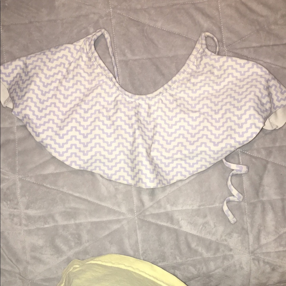 Blue and white bathing suit top